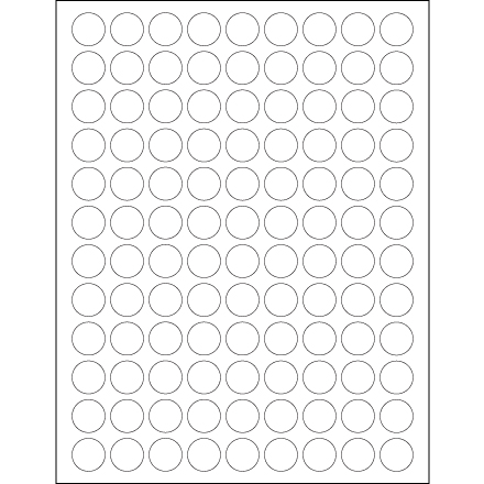 3/4" White Circle Laser Labels
